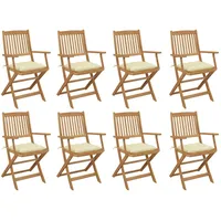 VidaXL Klappbare Gartenstühle mit Kissen 61 x 61 x