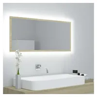 VidaXL LED-Badspiegel Sonoma-Eiche 100x8,5x37 cm Acryl