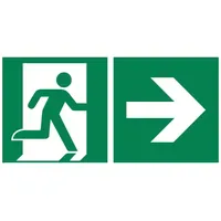 SOENNECKEN Hinweisschild Rettungsweg rechts 30x15cm Hart-PVC