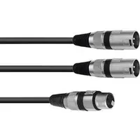 Omnitronic Adapterkabel XLRf/2x XLRm 0.5m 30225203