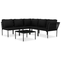 VidaXL Garten-Lounge-Set 6-tlg. schwarz 48591