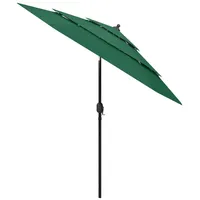 VidaXL Sonnenschirm mit Aluminium-Mast 3-lagig Grün 2,5 m
