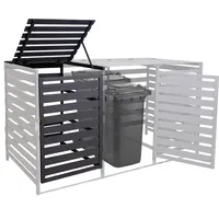 Mendler XL 1er-/2er-Mülltonnenverkleidung Erweiterung HWC-H62, Mülltonnenbox, 114x67x97cm Massiv-Holz ~