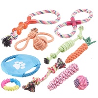 Sweetypet 10er-Set bunte Hundespielzeuge aus Baumwolle zum Kauen und