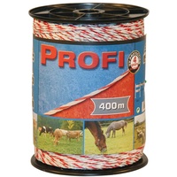 Kerbl Profi Weidezaunlitze 9x0,30 TriC, 400m, weiß/rot