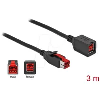 DeLock - PoweredUSB 24V Stecker, PoweredUSB 24V Buchse 3.00m