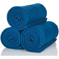 AlClear 3 Stück Oeko Tex Polar Fleecedecken, Farbe: Marineblau,