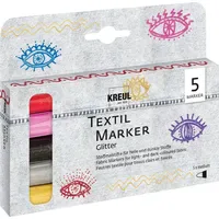 Kreul Textil Marker Set Glitter 5 St. mehrfarbig