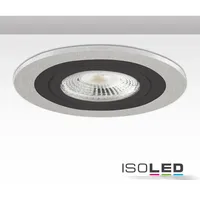 ISOLED Einbaurahmen rund, Lochausschnitt 80mm, Alu gebürstet + schwarz,