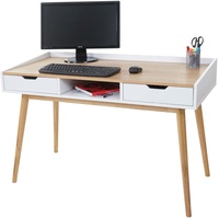 Mendler Schreibtisch HWC-A70, Computertisch Bürotisch, 120x55cm MDF Esche-Optik