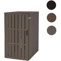 Mendler 1er WPC-Mülltonnenverkleidung HWC-J28, Mülltonnenbox, Metall Holzoptik, erweiterbar 240l