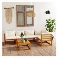 VidaXL Garten-Lounge-Set 6-tlg. Creme Massivholz Akazie