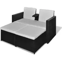 VidaXL Garten-Lounge-Set 4-tlg. schwarz