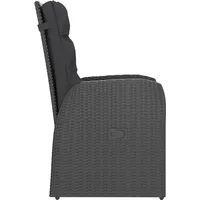 VidaXL Polyrattan Garten-Essgruppe 9-tlg. schwarz inkl. Auflagen 3059342