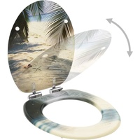 VidaXL Toilettensitze mit Soft-Close-Deckel 2 Stk. MDF Strand-Design