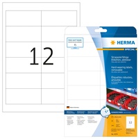 Herma Folienetiketten 97x42.3mm, ablösbar, wetterfest, weiß matt, 20 Blatt