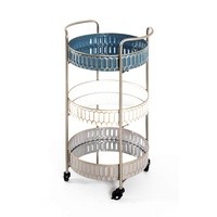 Haku-Möbel Xxxl Servierwagen Creme, Taupe, Gold, Petrol, Metall, 40x77x36