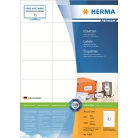 Herma Etiketten Premium, 70x42mm, weiß matt, 100 Blatt (2100
