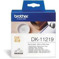 Brother DK-11219 rund, 12mm, weiß, 1 Rolle (DK-11219)