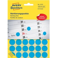 Avery Zweckform Klebepunkte 3375 blau Ø 18,0 mm, 1.056