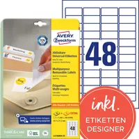 Avery Zweckform Universaletiketten L4736REV-25 Weiß 45,7 x 21,2 mm