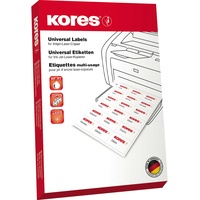 KORES Etiketten, 105x37mm, rot, matt, 100 Blatt (1600 Etiketten)