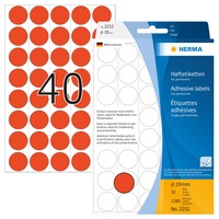 Herma Klebepunkte 2252 rot Ø 19,0 mm, 1.280 St.