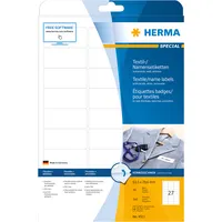 Herma Namensetiketten Acetatseide, 63.5x29.6mm, ablösbar, weiß, 20 Blatt 540