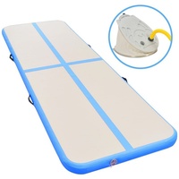 VidaXL Aufblasbare Gymnastikmatte mit Pumpe 400x100x10 cm PVC Blau
