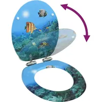 VidaXL Toilettensitz MDF Tiefsee-Design Blau