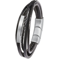 S.Oliver Armband Edelstahl, Leder Herrenschmuck Weiss Herren