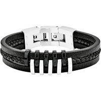 S.Oliver Armband Edelstahl, Leder Herrenschmuck Weiss Herren