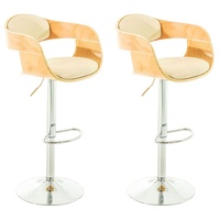 CLP 2er Set Barhocker Kingston Kunstleder natura/creme