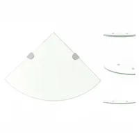VidaXL Eckregale 2 Stk. mit Verchromten Halterungen Glas Transparent