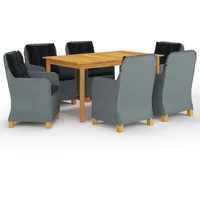 VidaXL Garten-Essgruppe 7-tlg. Hellgrau