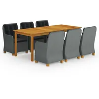 VidaXL Garten-Essgruppe 9-tlg. Hellgrau