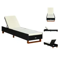 VidaXL Sonnenliege 200 x 55 x 72,5 cm schwarz/cremeweiß