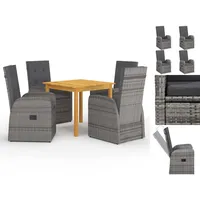 VidaXL Garten-Essgruppe 5-tlg. Grau