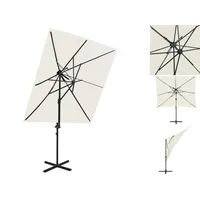 VidaXL Ampelschirm mit Lüftung 250 x 250 cm sandfarben