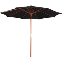 VidaXL Sonnenschirm mit Holz-Mast 300 x 258 cm Schwarz