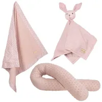 Roba Geschenkset 'Lil Planet' rosa/mauve, Bio-Bettschlange, -Decke & -Schmusetuch