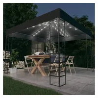 VidaXL Gartenzelt mit LED-Lichterkette 3x3 m Anthrazit
