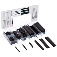 BGS DIY Schrumpfschlauch-Sortiment, schwarz, 126-tlg.