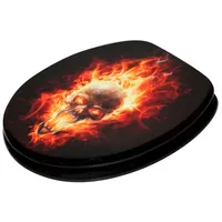 Sanilo WC Sitz Totenkopf in Flammen, Hochwertiger und Stabiler
