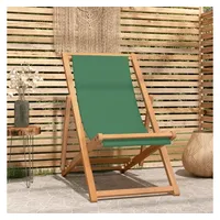 VidaXL Strandstuhl Klappbar Massivholz Teak Grün