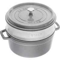 Zwilling staub Cocotte 26 cm rund graphitgrau mit Dämpfeinsatz