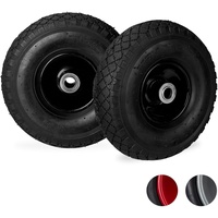 Relaxdays Sackkarrenrad 3.00-4, 2er Set, luftbereift, bis 100 kg,