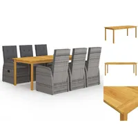VidaXL Garten-Essgruppe 7-tlg. Grau