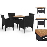 VidaXL Garten-Essgruppe 5-tlg. Schwarz