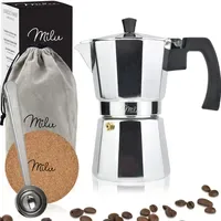 MILU Espressokocher 3 Tassen Silber
